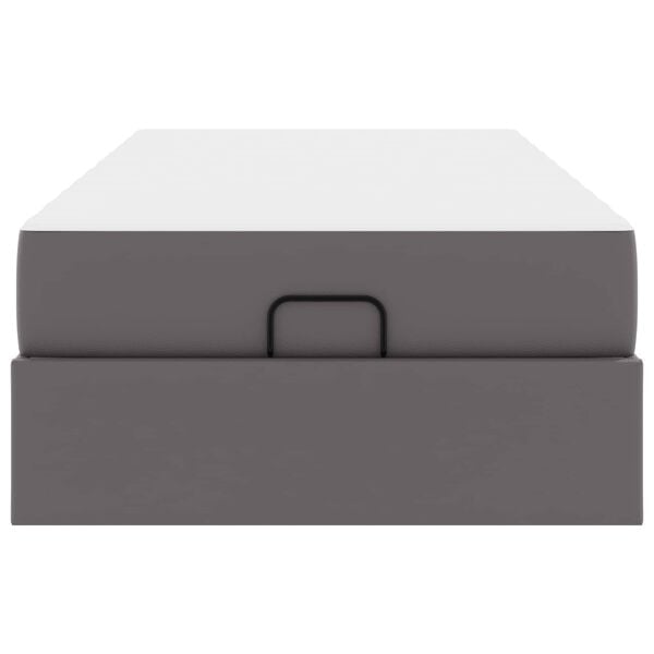 vidaXL Okvir kreveta s madracem s madracem 2 pcs Siva PVC