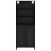 vidaXL Highboard Crni hrast 69,5 x 34 x 180 cm Konstruirano drvo