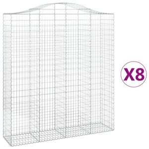 vidaXL Lučne gabionske ko&scaron;are 8 kom 200x50x220/240cm pocinčano željezo