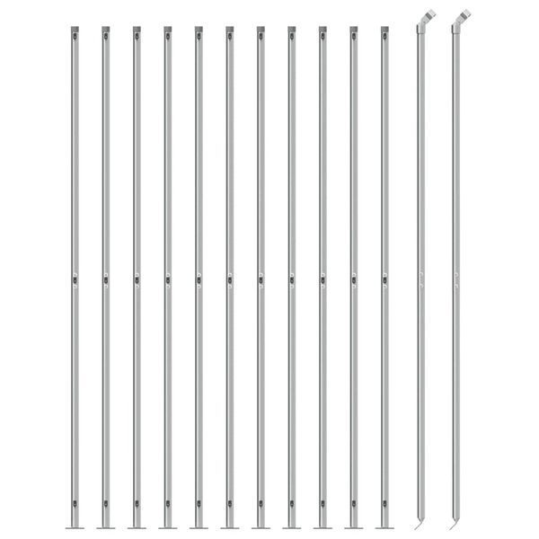 vidaXL Žičana ograda s prirubnicom srebrna 1,6 x 25 m