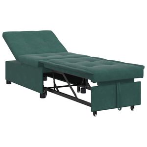 vidaXL Krevet na razvlačenje Tamnozelena 194 x 67 x 82 cm Bar&scaron;un