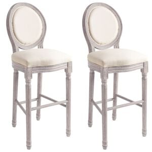 vidaXL Barske stolice od bijele tkanine 2 kom