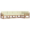 vidaXL Set vanjskih sofa s jastukom 5 pcs Prirodna i krem