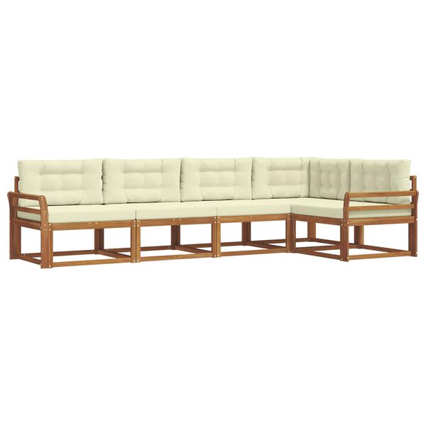 vidaXL Set vanjskih sofa s jastukom 5 pcs Prirodna i krem