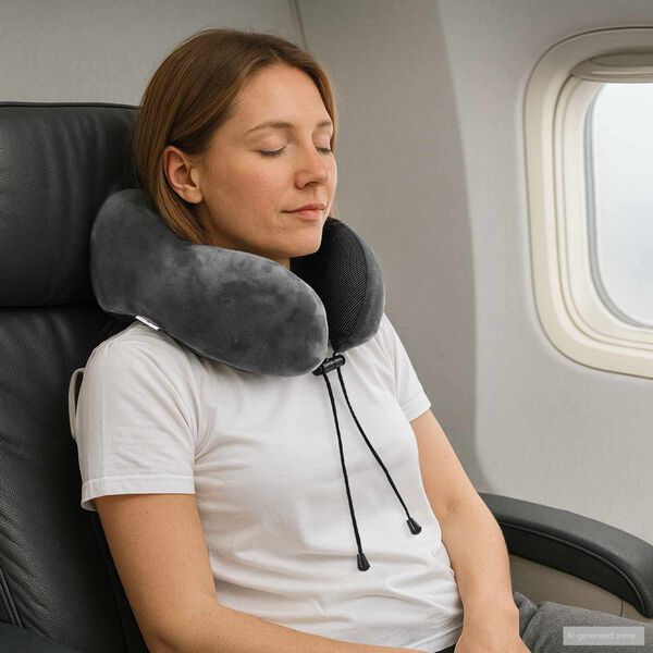 vidaXL Jastuk za putovanje Sivi 27 x 26 x 14 cm Pjena za pamćenje