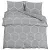 vidaXL Set navlaka za poplun sivo-bijeli 155x220 cm pamuk