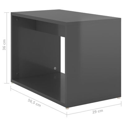 vidaXL 3-dijelni set uklapajućih stolića sjajni sivi 60x60x38cm drveni