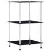 vidaXL Police s 3 razine crne 40 x 40 x 67 cm od kaljenog stakla