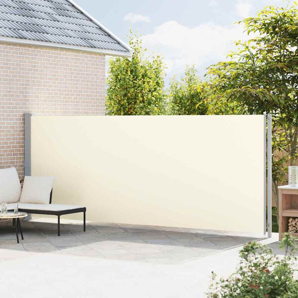 vidaXL Uvlačiva bočna tenda za terasu 180 x 600 cm krem