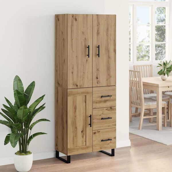 vidaXL Highboard s ladicama 2 pcs Umjetnički hrast 69,5 x 34 x 180 cm