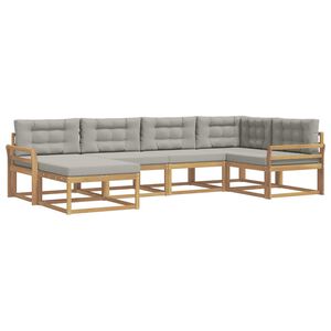 vidaXL Set vanjskih sofa 5 pcs Bijela i svjetlosiva Poliester
