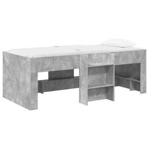 vidaXL Kreveta za visoko spavanje djece Betonska siva 90 x 200 cm