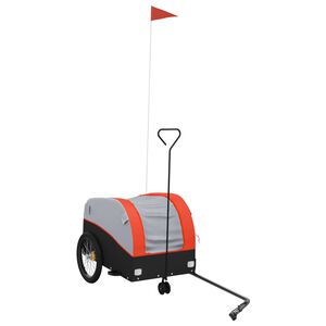 vidaXL Prikolica za bicikl crno-narančasta 30 kg željezna
