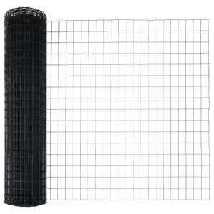 vidaXL Euro ograda Siva 1 x 25 m Željezo prekriveno PVC-om
