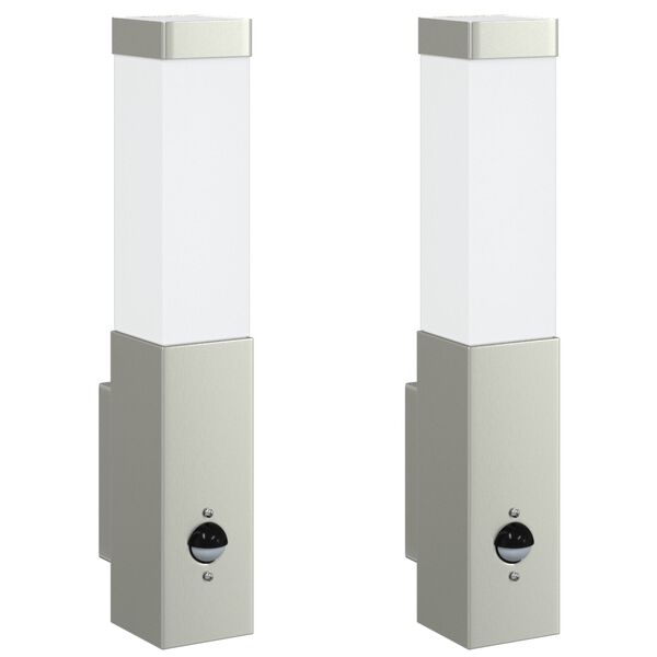 vidaXL Vanjska zidna lampa 2 pcs Srebrno 10.5 x 6 x 33 cm