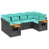 vidaXL 6-dijelni set vrtnih sofa od poliratana s jastucima crni