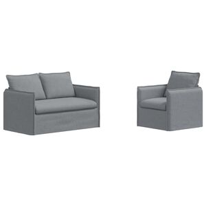 vidaXL Set sofe 2 kom. Svjetlosiva Tkanina