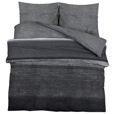 vidaXL Set posteljine za poplun tamnosivi 220 x 240 cm pamučni