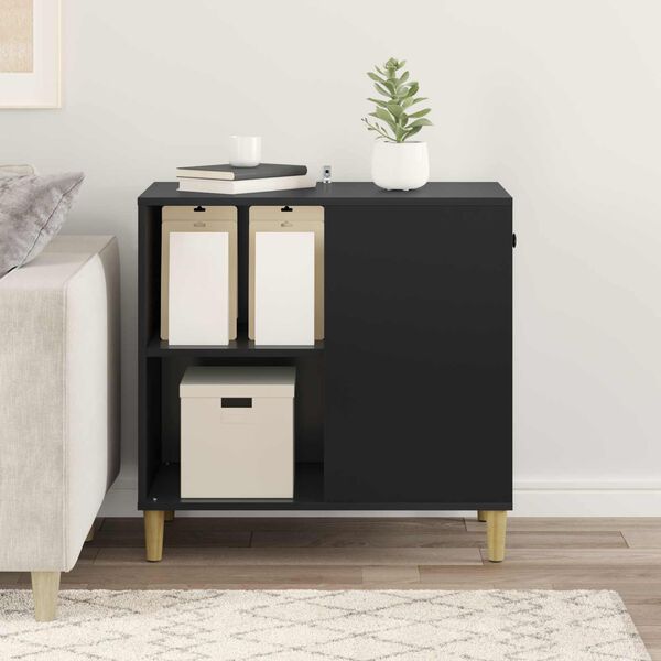 vidaXL Mačja Kuća Crna 72 x 42.5 x 70 cm Konstruirano drvo