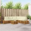 vidaXL Set vanjskih sofa s jastukom 7 Komad Prirodna i krem