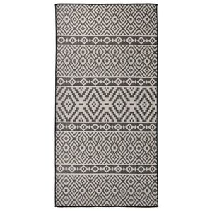 vidaXL Vanjski tepih ravnog tkanja 100 x 200 cm crne pruge
