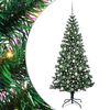 vidaXL Umjetno predsvijetljeno božićno drvce Zelena 210 cm PVC i metal