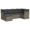 vidaXL 6-dijelni set vrtnih sofa od poliratana s jastucima sivi