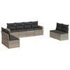 vidaXL 8-dijelni set vrtnih sofa od poliratana s jastucima svjetlosivi