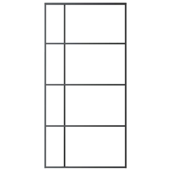 vidaXL Klizna vrata od mutnog stakla ESG i aluminija 102,5x205 cm crna