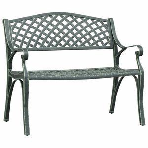 vidaXL Vrtna klupa 102 cm od lijevanog aluminija zelena