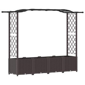 vidaXL Povi&scaron;eni krevet s mrežom i krovom Smeđa 204 x 40 x 138 cm PP