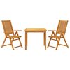 vidaXL 3-dijelni vrtni blagovaonski set 85x85x74 cm od masivnog bagremovog drva