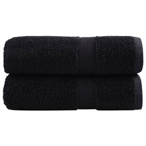 vidaXL Premium ručnici za pranje SOLUND 2 kom. crni 30x30 cm 600 g/m&sup2;