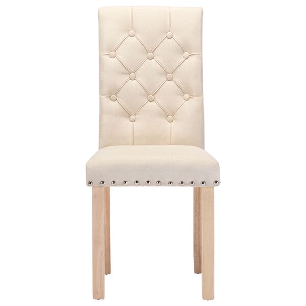 vidaXL Blagovaonske stolice od tkanine 4 kom krem