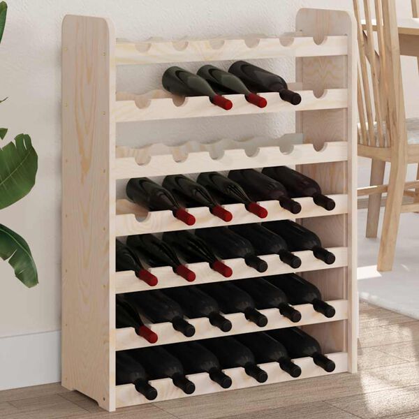 vidaXL Stalak za vino 67,5x25x87 cm od masivne borovine