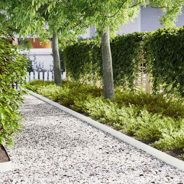 vidaXL Ograda oko Travnjaka 20 pcs Bijelo 100 x 0.05 x 20 cm