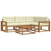 vidaXL Set vanjskih sofa s jastukom 5 pcs Prirodna i krem