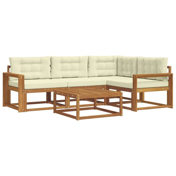 vidaXL Set vanjskih sofa s jastukom 5 pcs Prirodna i krem