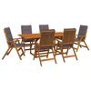 vidaXL Vanjski set za blagovanje s suncobranom 8 kom. 6-sjedala