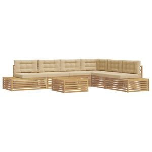 vidaXL 8 kom. Set vanjskih sofa Poliester Bijela