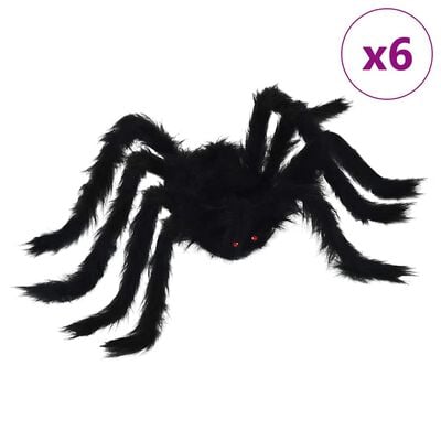 Dekoracija pauk za Halloween 6 kom. crna 75 cm