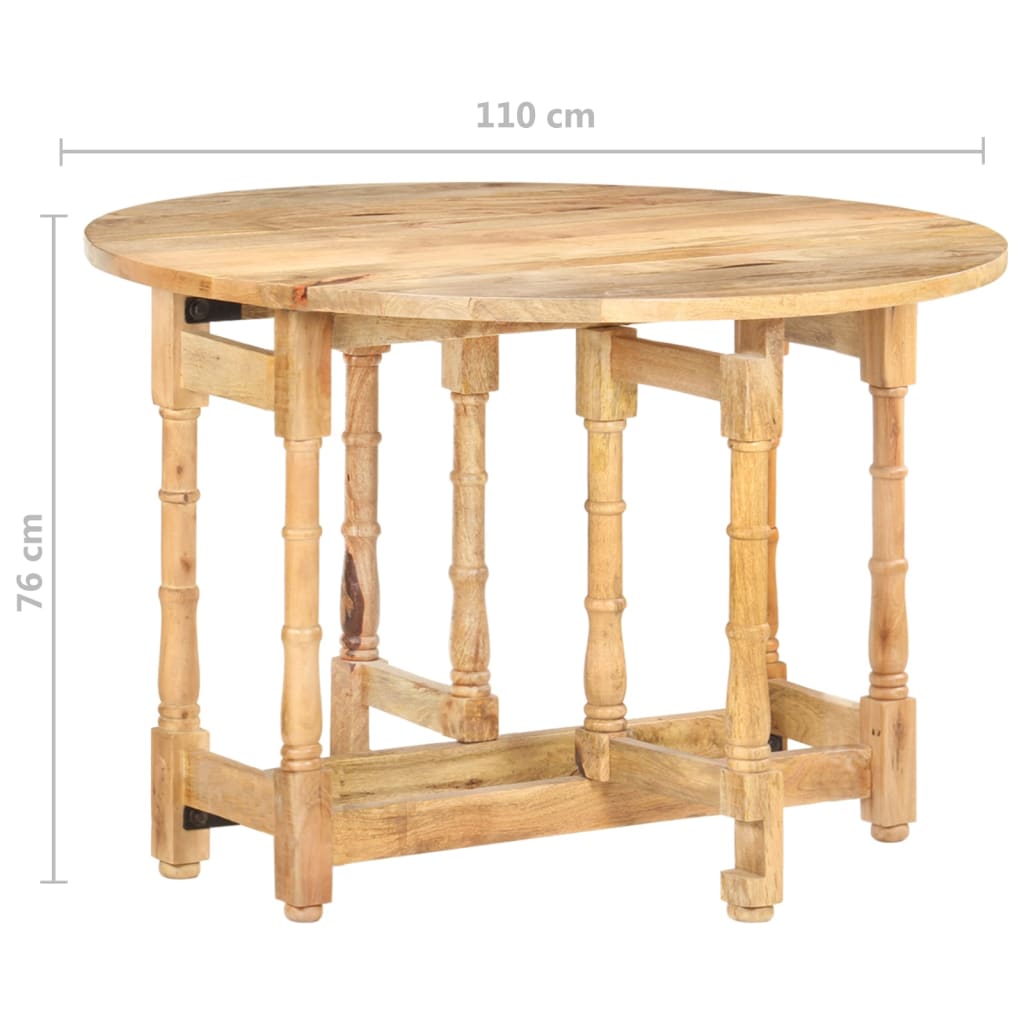 vidaXL Blagovaonski stol okrugli 110 x 76 cm od masivnog drva manga