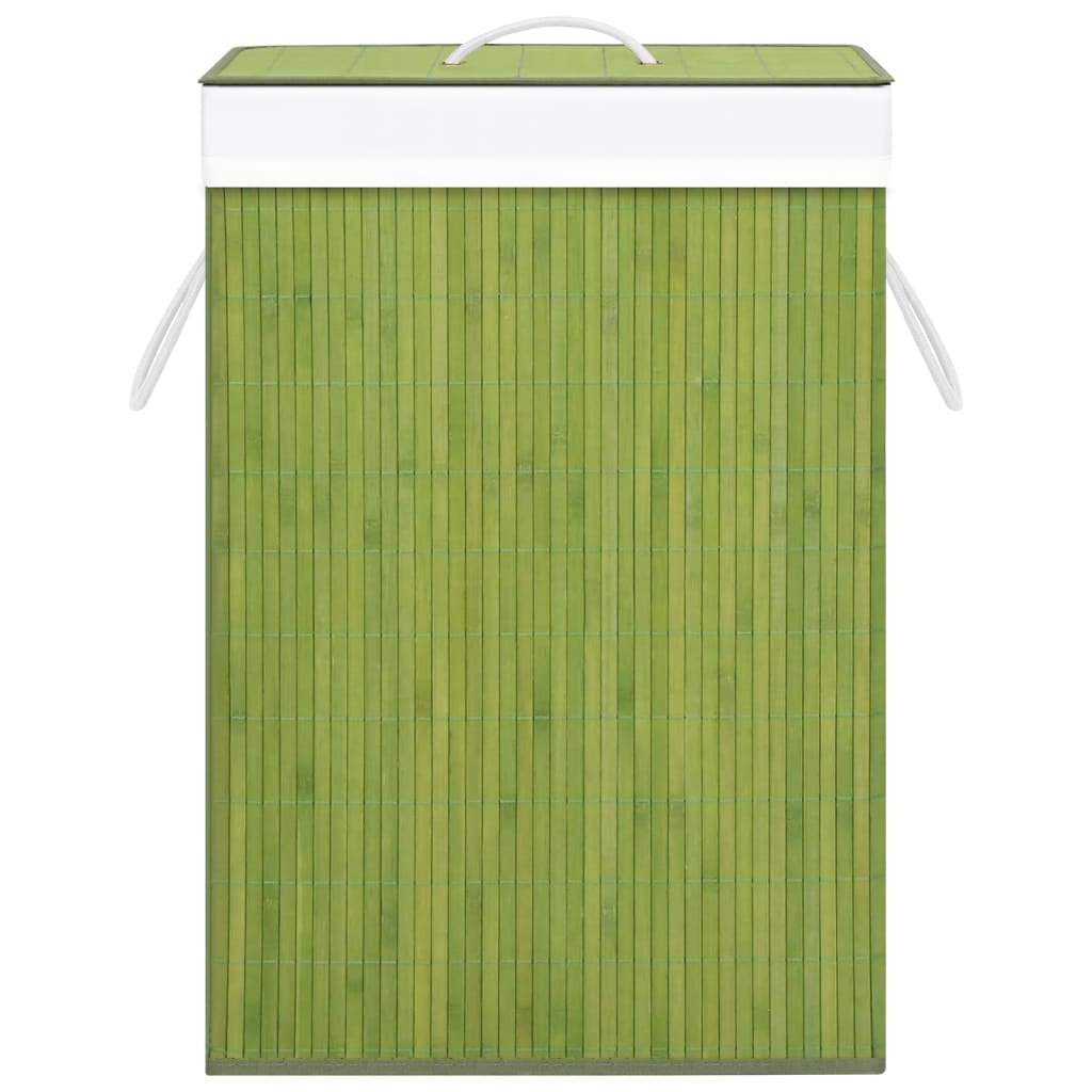 vidaXL Košara za rublje od bambusa s jednim odjeljkom zelena