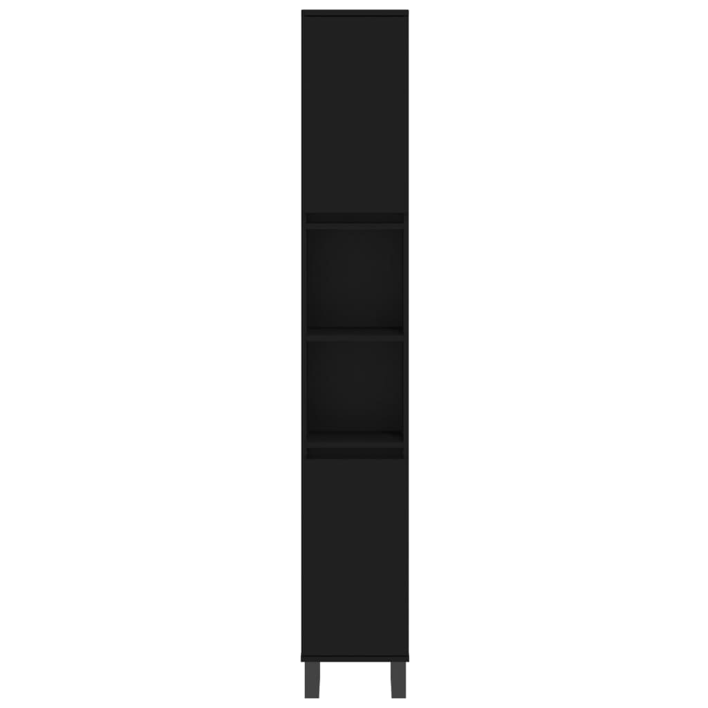 vidaXL Kupaonski ormarić crni 30x30x190 cm konstruirano drvo