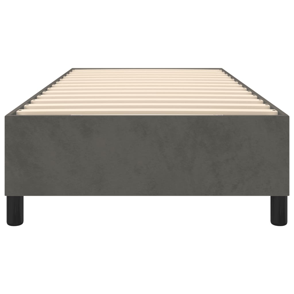 vidaXL Okvir za krevet s oprugama tamnosivi 90x200 cm baršunasti