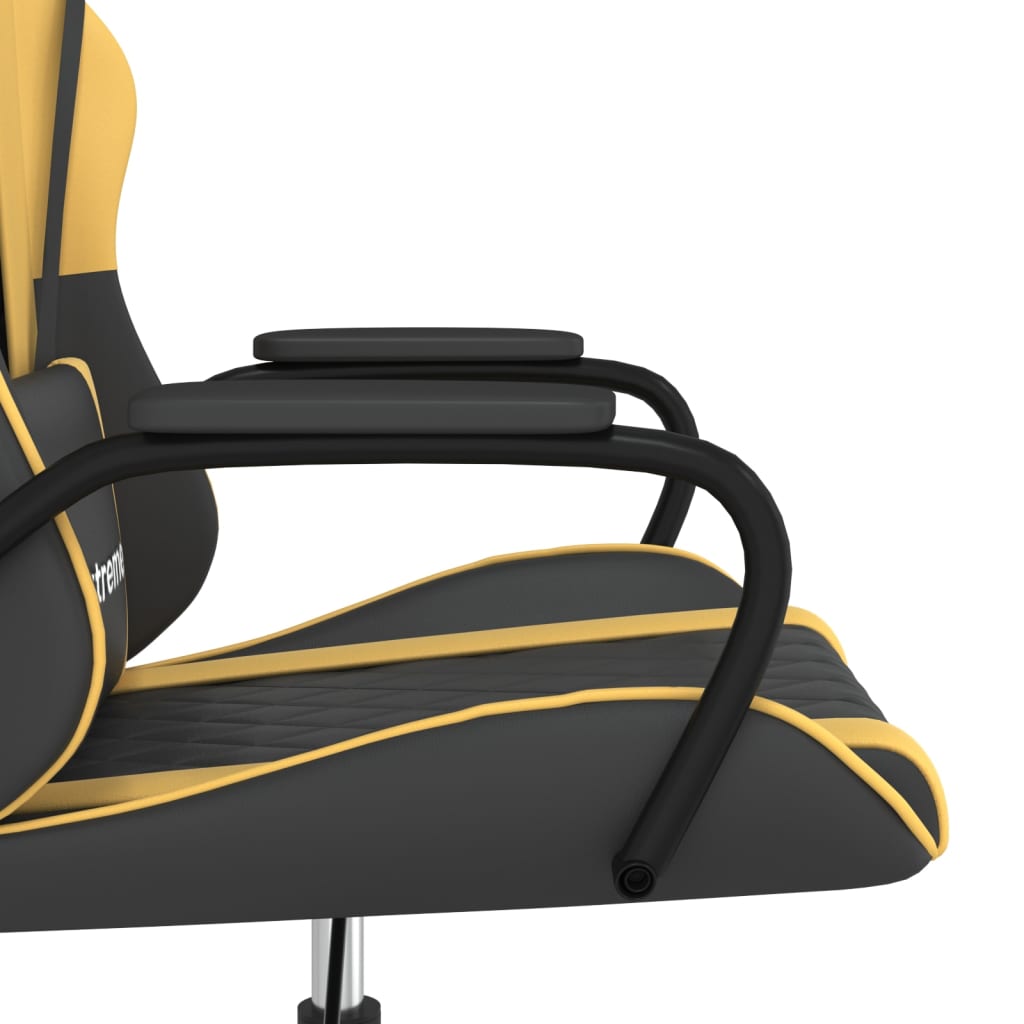 vidaXL Igraća stolica crno-zlatna od umjetne kože