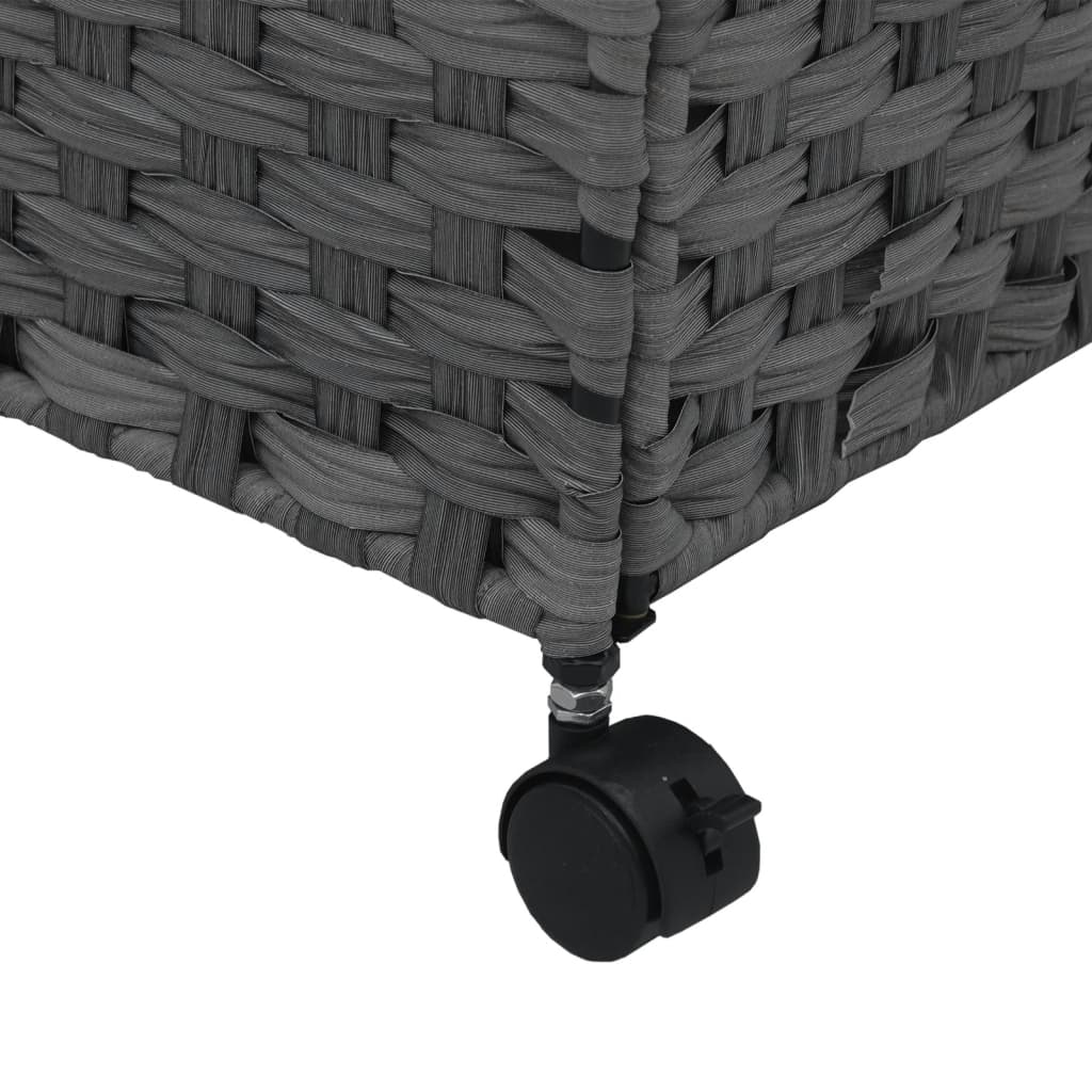 vidaXL Košara za rublje s kotačima siva 60 x 35 x 60,5 cm od ratana