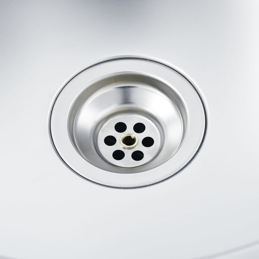 vidaXL Kuhinjski sudoper s cjedilom srebrni 800 x 600 x 155 mm čelični