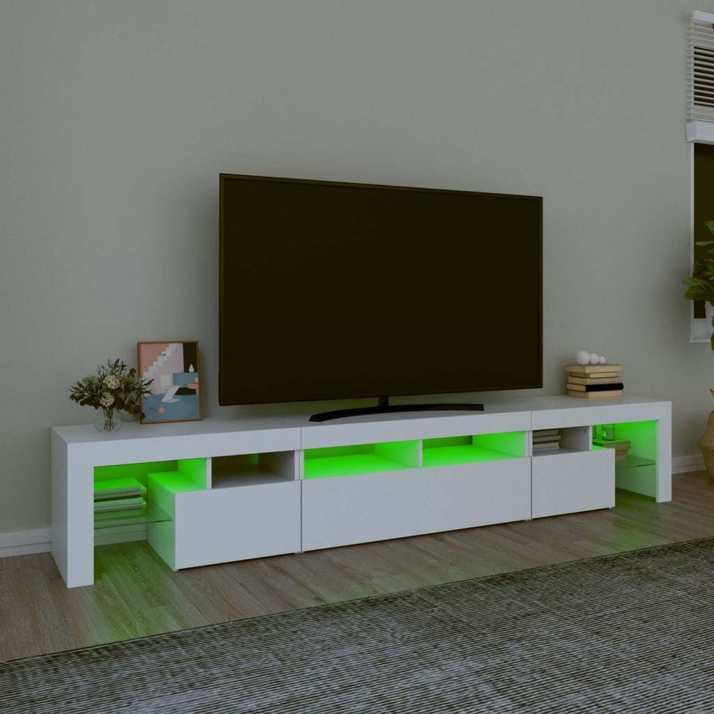 vidaXL TV ormarić s LED svjetlima bijeli 230x36,5x40 cm