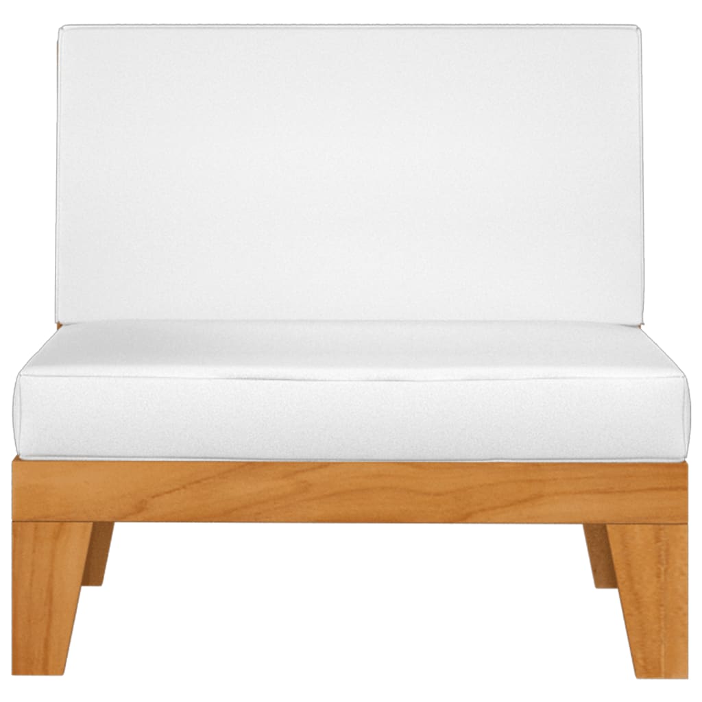 vidaXL Modularna srednja sofa i krem bijeli jastuci od bagremovog drva